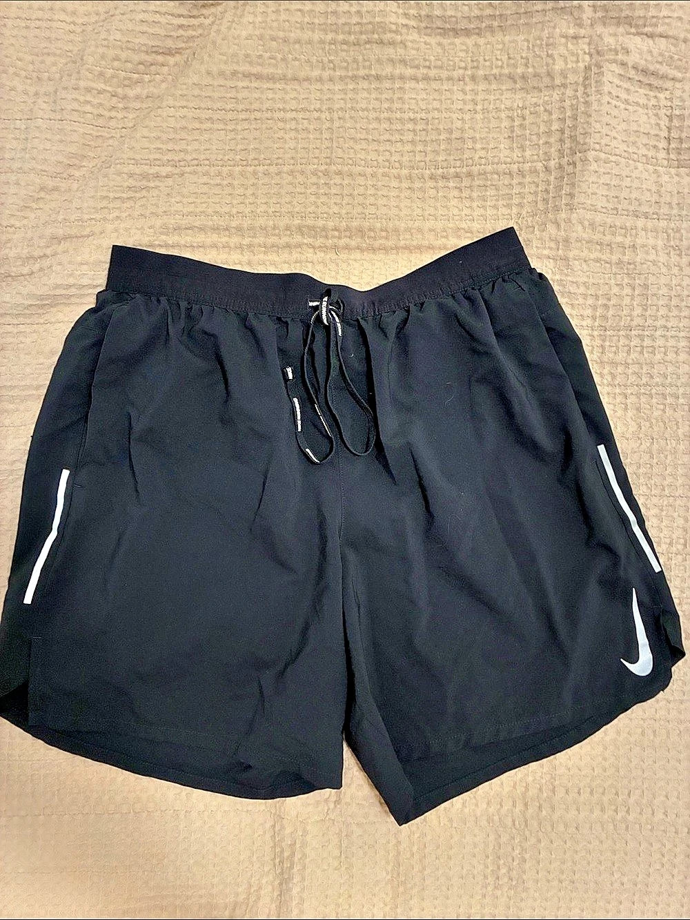 Nike Stride Dri-FIT Running Shorts Black & White Large